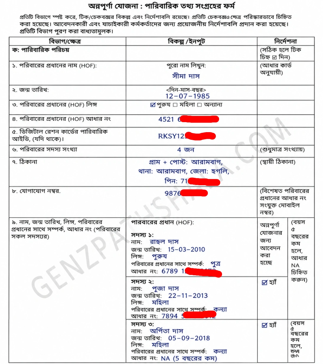 Annapurna Bhandar Form Fillup 2026