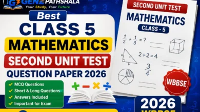 class 5 mathematics second unit test question paper 2026